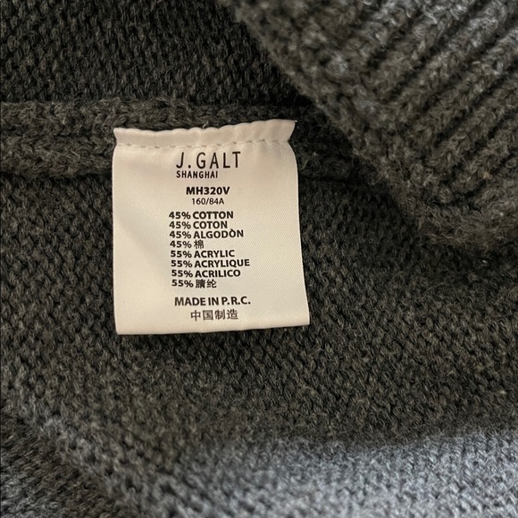 John Galt Dark Gray Nikki V-Neck Long Sleeve Ribbed Trimming Sweater EUC SIZE M - Picture 8 of 8